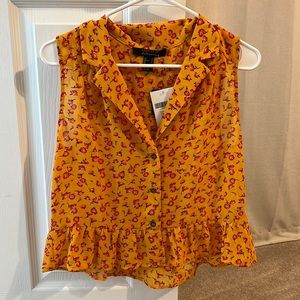 Forever 21 yellow floral tank, size S, NWT